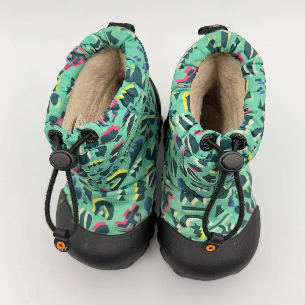 Bogs BMOC Snow Adventure‎ Kids Teal Geometric Waterproof Winter Boots Size 7